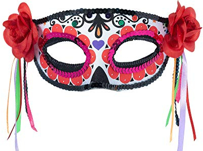 (BOX6) D.O.T.D Half Mask - Day Of The Dead