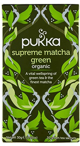 Pukka Thé Vert Bio Matcha Suprême Thé Vert Biologique et Ayurvédique, Issue du Commerce Equitable, 1x20 Sachets