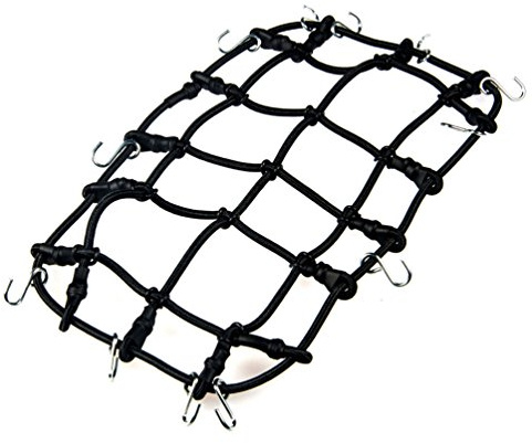 MOHERO 1/10 RC Elastic Luggage Net with Hook for 1:10th RC Vehicles RC Crawler Truck Car D90 TRX4 Roof Rack (Black)
