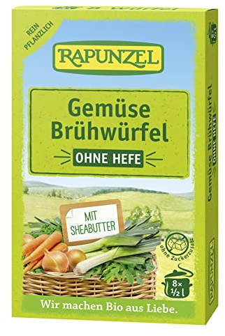 Rapunzel Bio Gemüse-Brühwürfel ohne Hefe, 6er Pack (6 x 8 Würfel à 10g = 480g) - BIO