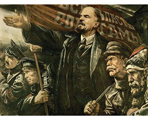 Wee Blue Coo Lenin October Soviet USSR Communism Revolution Art Print Poster Wall Decor Kunstdruck Poster Wand-Dekor-12X16 Zoll