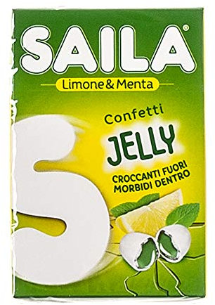 Saila - Jelly Confetti Lime & Menta 40 g Cadauno, Box Da 16 Astucci