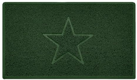 Nicoman Star Shape Embossed Entrance Door Mat Non Slip Dirt Trapper PVC Spaghetti Mat with Rubber Base, Jet Washable Quick Drying Doormat Indoor or Outdoor - (Medium, Green, 75 x 44cm)