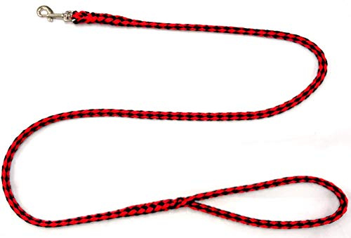 elropet Hundeleine kleine Hunde Schwarz-Rot mit Handschlaufe bis 15 Kg 1-5m Führleine 8 mm leicht (2,50 m)