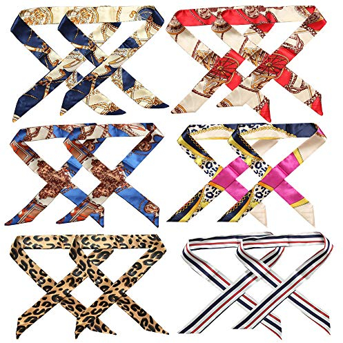 Mdecors Handtaschen-Schal-Geldbörsen-Schal Mode-Griff-Wickel-Band-Schal-Geldbörsen-Griff-Abdeckung wickelt Stirnband-Seiden-Schal für Taschen-Handtaschen ein