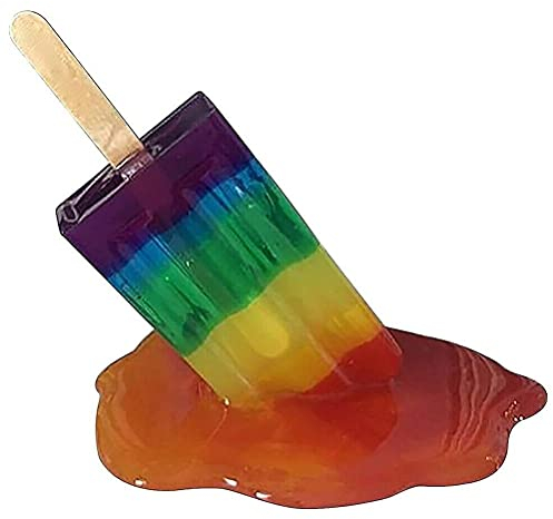 KKPLZZ Geschmolzene Eiscreme-Ornamente, schmelzende EIS am Stiel-Skulptur, kreative schmelzende Eiscreme-Harz-Ornament-Kunstskulptur für die Inneneinrichtung