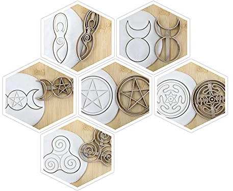 Spiral Goddess Set(6st)/Triple Goddess/Triple Spiral/Pentacle/Horned God/Hecates circle Cookie Cutter Fondant Keksstempel/Ausstechform Keksausstecher Plätzchen ca. 8cm