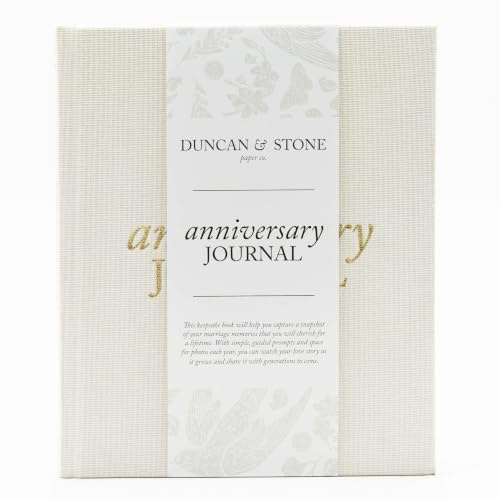 Jubiläums-Tagebuch von Duncan & Stone – Elfenbeinfarben | Hochzeitstagebuch für Paare | Hochzeitsscrapbook Geschenk | Erinnerungsgeschenke für Paare | Andenken für Jubiläen