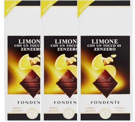 3 Confezioni di liExcellence Tavoletta Di Cioccolato Limone E Zenzero, 100g