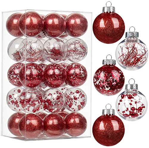 30PCS 50mm Dekorative Weihnachtsbaumkugeln, Weihnachtskugeln, Glitter Christbaumschmuck zarten Dekorationen für Weihnachtsbaum, Weihnachtshochzeitsfeier