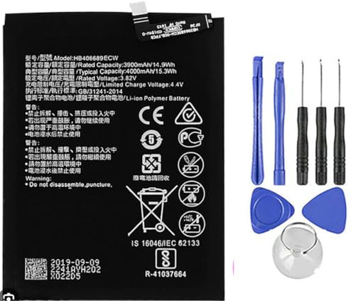 Audiosystem Batteria Per Huawei Y7 2019 / Y9 2018 / Y7 Prime Nova Lite Plus 4000mah Trt-Lx1 Hb406689ecw, Incluso Il Kit Attrezzi Per Montaggio
