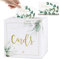 BOFUNX Hochzeit Kartenbox mit 30 Stücke Thankyou Grußkarten Hochzeitsdeko Hochzeitsbox Geschenkkarten Partydeko Geschenkkartenbox Geld Box Briefbox Postbox weiß