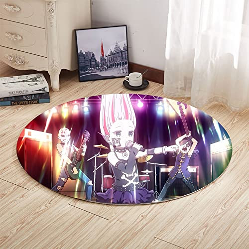 Jilijia Anime Teppiche Rutschfest Rund Teppich Cartoon Teppich Anime Aharen ist nicht entschlüsselbar 8D gedruckt Kunst Graffiti Home Decor Weicher Teppich