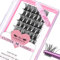 PRO LASHBEAUTY Cluster Wimpern, 72 Stück einzelne Wimpern, Wimpern-Cluster DIY Wimpernverlängerung, super dünnes Band wiederverwendbar weich & bequem (Bright-D-12mm)