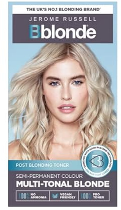 Jerome Russell Bblonde Multi-Tonal Blonde Post Blonding Toner - Semi Permanent Hair Dye Kit for Pre Lightened & Blonde Hair with Brazil Nut Oil, No Ammonia & Vegan