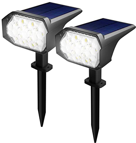LEDYA Solar Gartenleuchte mit Bewegungsmelder, 32 LED Solarlampen für außen, IP67 Wasserdicht Außen- Wandleuchte, Sehr Hell Solarleuchte für Garten, Eingangstür, Garage, 2er Pack