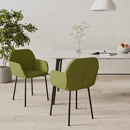 ZQQLVOO Esszimmerstühle 2 STK. Hellgrün Samt, Bequemer Polsterstuhl, Stuhl Esszimmer, Küchenstuhl, Esszimmer Set, Wohnzimmerstühle, Chairs for Living Room
