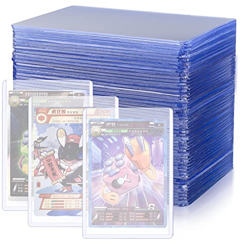 50 Pcs Clear Card Sleeves, Standard Top Loaders, 76x101mm Card Protectors Holders, Trading Card Sleeves Deck Protectors Compatible with Sports Game MTG Yugioh Cards