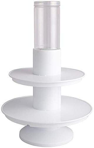 Cake Stands Durable Two-tier Round Column Wedding Cake Display Stand Pop-up Surprise Gift Cake Stand Ideal For Birthday Parties and Events Cake Trays (Color : White Size : One size)