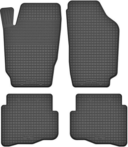 Gummimatten Gummi Fußmatten Satz für VW Volkswagen Polo IV 9N (99-09) / Fox/Seat Ibiza III (02-08) / Cordoba II (01-09) / Skoda Fabia I (99-08) - Hoher Rand 15 mm