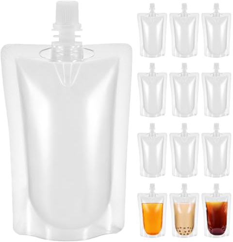 BESPORTBLE Clear Drink Pouches: 100 Pack Juice Liquid Pouches Bags, 100ml Beverage Bags Festival Essentials, Drinking Bags for Parties Travel Picnic