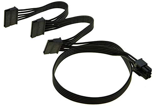 JINTAI SATA-Stromkabel 6 Pin auf 3x15 Pin für Seasonic/Antec-Netzteile, BTC Mining Riser Splitter Festplattenadapter 18,7-Zoll (47,6cm)