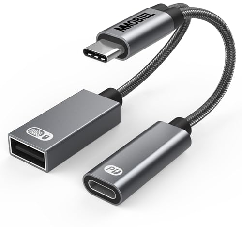 MMOBIEL USB-C zu Adapter OTG - 2 in 1 Splitter USB C zu A und C - Typ-C Ladegerät PD 60W - Kompatibel mit iPad, iPhone 16/15, MacBook, Samsung Galaxy S, Galaxy Tab, Xiaomi - Aluminium