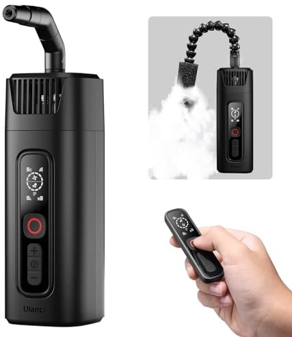 ULANZI RF01 Machine à Fumée Mini, 40W Machine a Fumee Portable avec 10m de Télécommande sans Fil, Machine a Brouillard, Fogger avec Batterie pour la Photographie, Vidéo Shooting, Mariage, Fête