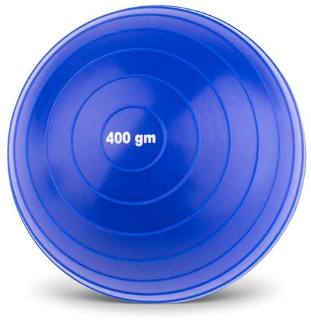HAEST Pelota para Lanzamiento de Jabalina 400 g ranurada | Pelota para Lanzamiento de Jabalina | Diámetro 90 mm | Azul | Peso Ligero para Principiantes y jóvenes | Robusta y Duradera