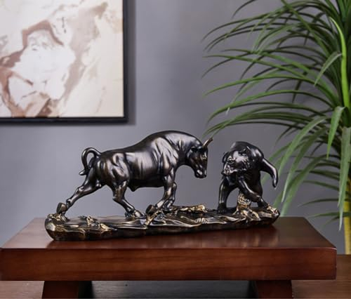 JXCBXJ Stier und Bär Statue,Polyresin Tier Dekor,Geschenke für Finanzanlageverwalter und Investoren,Geeignet FüR Schlafzimmer, Studie, Weinschrank, BüRo, Kunst Geschenk.