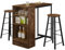 WOLTU Essgruppe, Esszimmergruppe, Stehtisch mit 2 Barhockern, 3-teiliges Bartisch Set, Küchentisch mit 3 Ebenen, Bistrotisch für Küche Esszimmer Bistro Vintage-Holzoptik+Schwarz