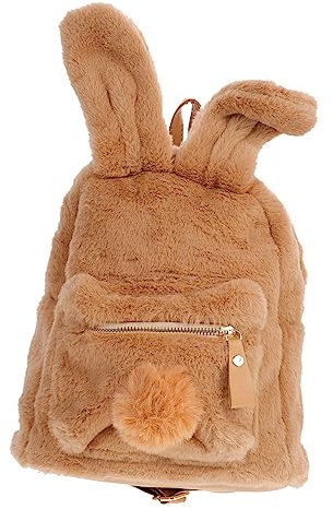 Holibanna Plüsch Rucksack Hasenohren Design Mädchen Schultertasche Lässiger Tagesrucksack Klein Mit Platz Für Alltagsgegenstände
