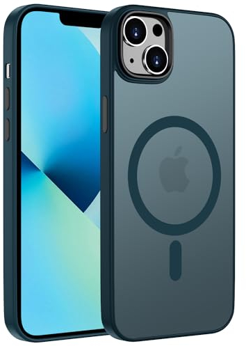 ORDA für iPhone 13 Hülle 6.1 Zoll Kompatibel mit MagSafe,Magnetisch Handyhülle für iPhone 13 Case Durchscheinende Matt Rückseite Dünn Stoßfest Schutzhülle Blau