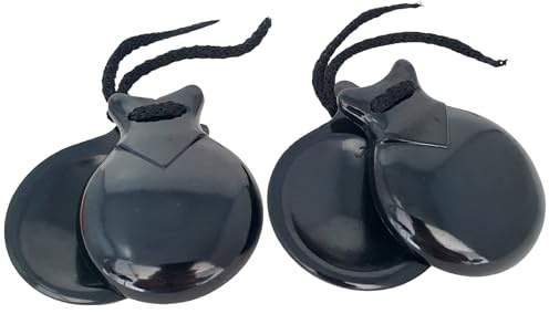 ROCKSTAR MUSIC - Castañuelas de Bakelita 200-7 Negras: Instrumento de Percusión Perfecto para Iniciar en los Bailes Flamencos, Para Jóvenes y Adultos Principiantes