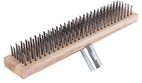 Balai À Poils Durs, Anti Mousse Toiture, Balai Exterieur, Brosse À Balai Métallique, Brosse À Récurer Les Sols en Acier Inoxydable, Balai en Fil d'acier pour Nettoyer Et Préparer Votre Sol