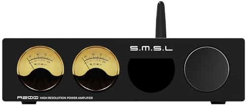 S.M.S.L A200 Hi-Res Kopfhörerverstärker, Hi-Fi Audio Stereo Receiver, 2 Kanal Verstärker Bluetooth 5.0 Receiver für Heimlautsprecher, Home Theater Audio Upgraded Power Amp mit Bass Treble Control