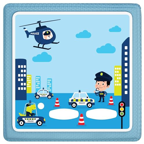 Gumpie Schutzfolie für Toniebox Jungen & Mädchen (Polizei) - Vinyl Hülle, Bezug & Folie selbstklebend & kratzfest für Tonie Box - Zubehör & Ersatzteile für Kinderspielzeug - Überzug zum Kleben