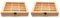 Acan Tradineur - Pack de 2 Cajas de Madera, 12 Compartimentos y Tapa de Cristal 25,8 x 19,8 x 5 cm, joyero, Caja Guardar Joyas, Objetos pequeños con Ventana Transparente, Modelo Aleatorio