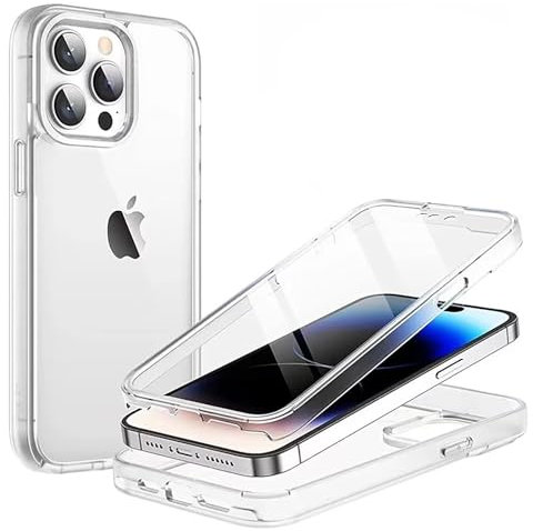 Luoiwei Case for Huawei Mate 20 Lite Hülle,360 Grad Silikon Fullbody Protective Case,Double Sided Soft TPU komplettschutz Scratch-Resistant Thin Transparent Screen Protector Handyhülle,Clear