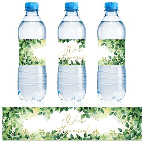 NQEUEPN 50 Etiquetas para Botellas de Agua, Etiquetas Decorativas para Botellas de Agua Pegatinas para Envolver Botellas de Agua para Decoraciones de Fiestas de Boda (Estilo 4)