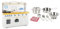 Leomark Cucina in legno Saint-Tropez con set di pentole in metallo piu panno – Set completo per piccoli Chef, Bianco - Blu, Dimensioni: 107 x 106 x 32cm.