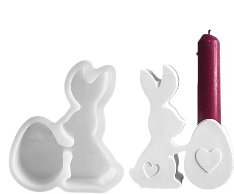 Bexdug Osterhasen-Statuenform, Osterhasen-Silikonform,Teelicht-Kerzenhalter-Form | Tier Zement Gips Silikonform für Epoxidharz Ornamente Basteln Heimdekoration