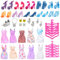 Zonoori 50 Stück Kleidung Set für Puppe, 10 Zufällige Kleider 20 Schuhe 10 Wäscheständer 10 Puppenschmuck, für 30cm Mädchen Puppen