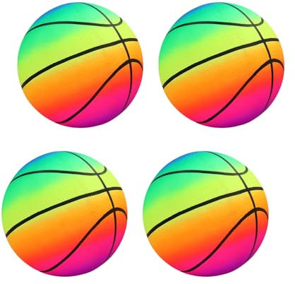 MAGIC SELECT 4X PVC-Spielzeugbälle für Kinder. Aufblasbarer Volleyball mit Regenbogen. Weicher Ball für Kinder. Ball zum Spielen am Strand, Park, Pool, Urlaub. Ø 23 cm.