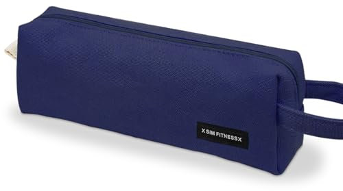X SIM FITNESSX Federmäppchen Federtaschen Teenager Mädchen Mäppchen Etui Stifte Schulmäppchen Pencil Case Stiftetasche für Schule & Büro (dunkel Blau)
