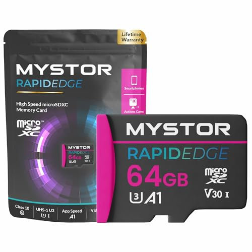 Mystor 64GB Micro SD Card UHS-1 U3 Memory Card 128gb Tf Card App Speed A1 Video Speed V30 Microsd Memory Card for Dash Cam, Phone, Tablet PC, Security Camera, Drone High Speed 4K MicroSDXC