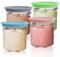 4PCS Dessert Tubs, 16oz Ice Cream Pints Containers and Lids, NC100/NC200 Series, BPA-Free & Dishwasher Safe, Reusable Containers for Ninja Creami Breeze Ice Cream Maker