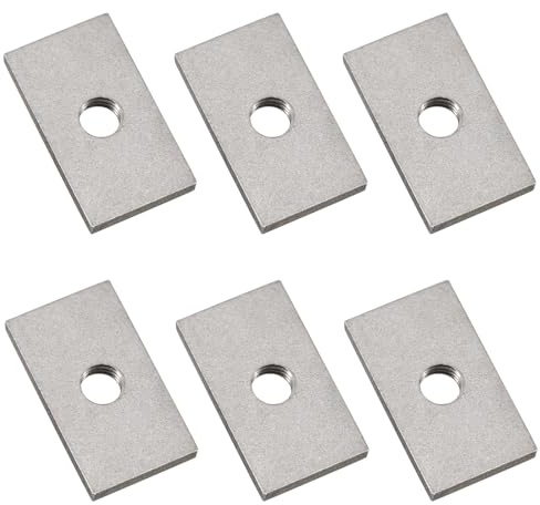 Dadi quadrati M10 in acciaio inossidabile 304, dadi di fissaggio filettati rettangolari per macchinari e mobili, 40 x 20 x 5 mm (confezione da 6)