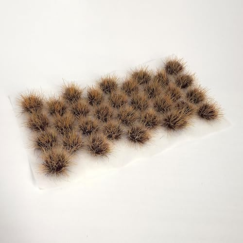 Ylutex 32 buissons Miniatures de 8 mm de Haut, Diorama, Fleurs et herbeBrun Ocre Herbe Statique pour maquettes de Trains, terrains de Jeux de Guerre, dioramas et bricolages