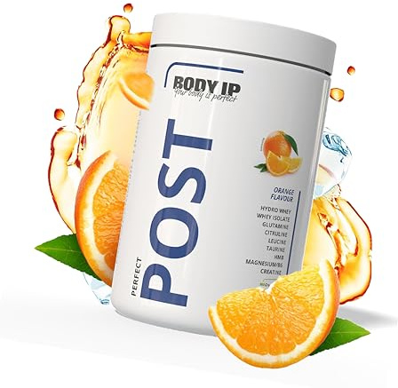BODY IP Perfect Post 2.0 | Orange | Post Workout Shake 580g | Enthält EAAs, Glutamin, Leucine, Citrullin, Taurin, HMB, Magnesium & Vitamin B6 und 3,4g Creatine Monohydrat pro Portion